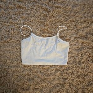 white cropped tank top